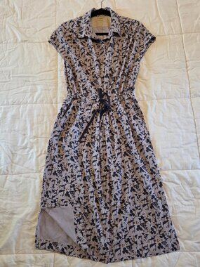 REI Cooperative Women's Sun-up Shirt Dress Button Floral Tie Waist Pockets Sz L